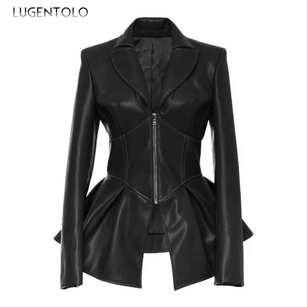 Lugentolo Moto Faux Leather Women PU Autumn Slim Long Sleeve Zipper Solid Punk Female Big Swing Street Fashion Faux Leather
Lugentolo Moto Faux Leather Women PU Autumn Slim Long Sleeve Zipper Solid Punk Female Big Swing Street Fashion Faux Leather