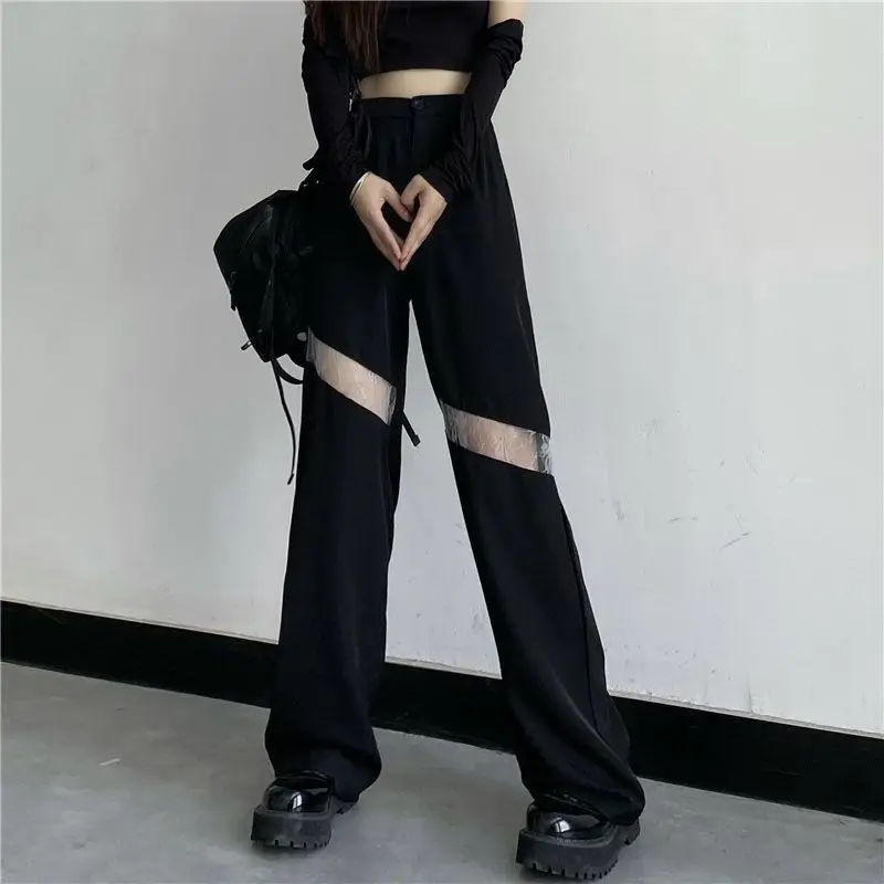 trousers women solid color lace stitching wide-leg pant thin summer loose high waist Oversize pants female casual trousers
trousers women solid color lace stitching wide-leg pant thin summer loose high waist Oversize pants female casual trousers