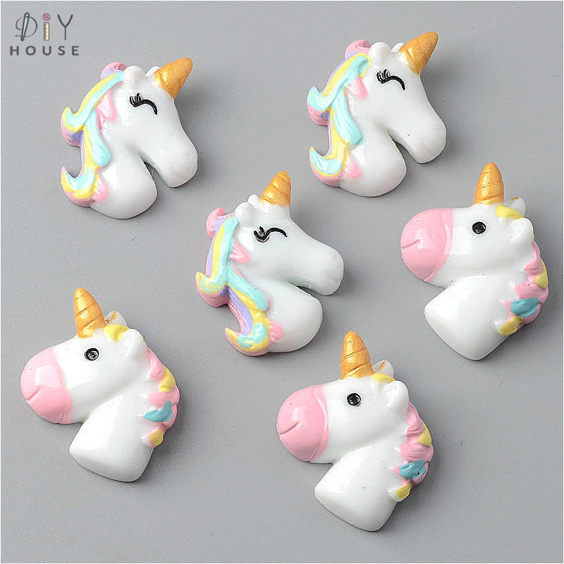 10/20 шт. милый Единорог плоское украшение из смолы Цвет DIY рукоделия арт Basteln Крем