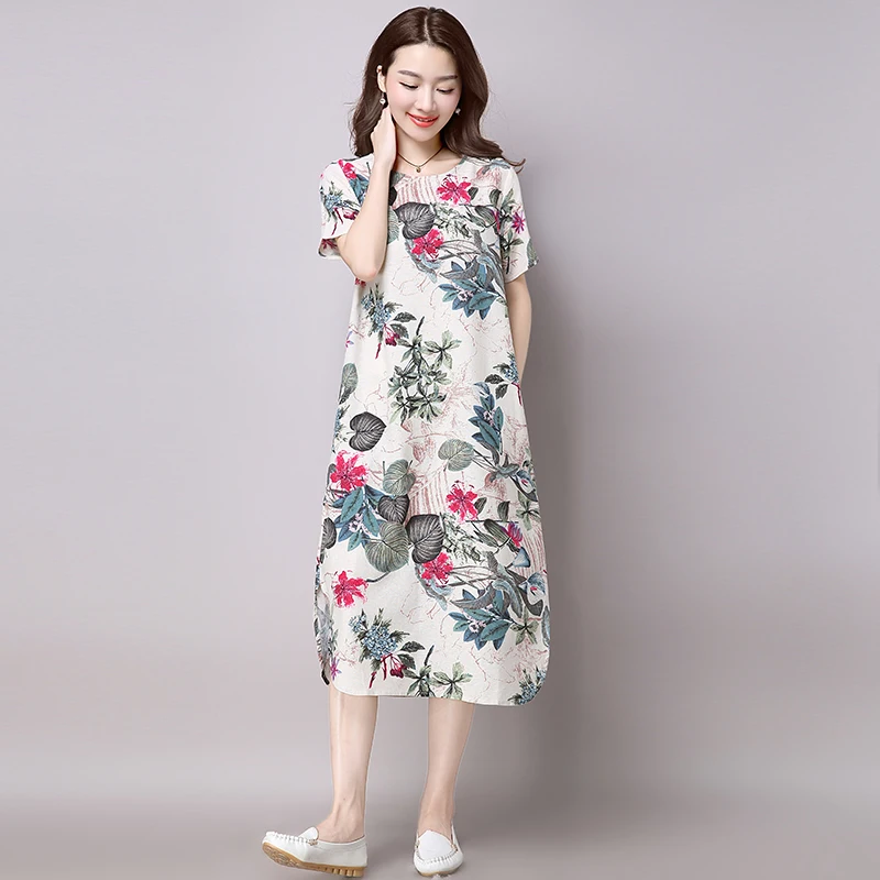 Summer dress Women short sleeve Printed Sundress vestidos plus size Loose Casual women dresses with pokcets
Summer dress Women short sleeve Printed Sundress vestidos plus size Loose Casual women dresses with pokcets