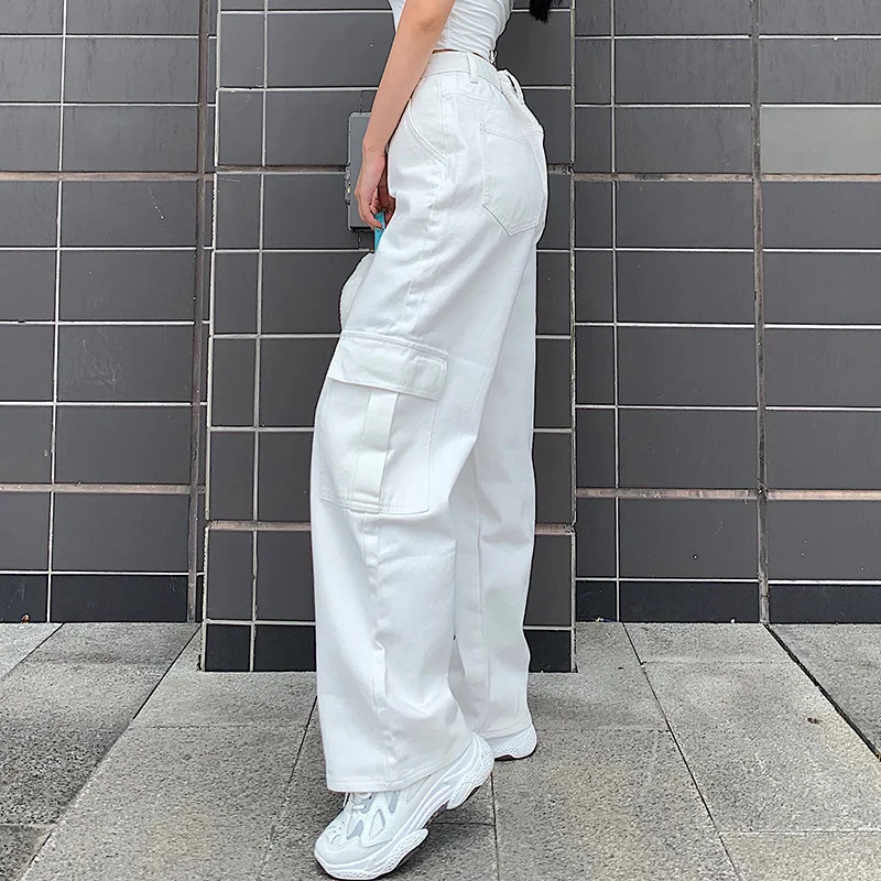 Women's Jeans 2021 Fashion New Spring Autumn Casual Pockets Patchwork High Waist Jeans Loose All- Match Blue Cargo Pants
Women's Jeans 2021 Fashion New Spring Autumn Casual Pockets Patchwork High Waist Jeans Loose All- Match Blue Cargo Pants