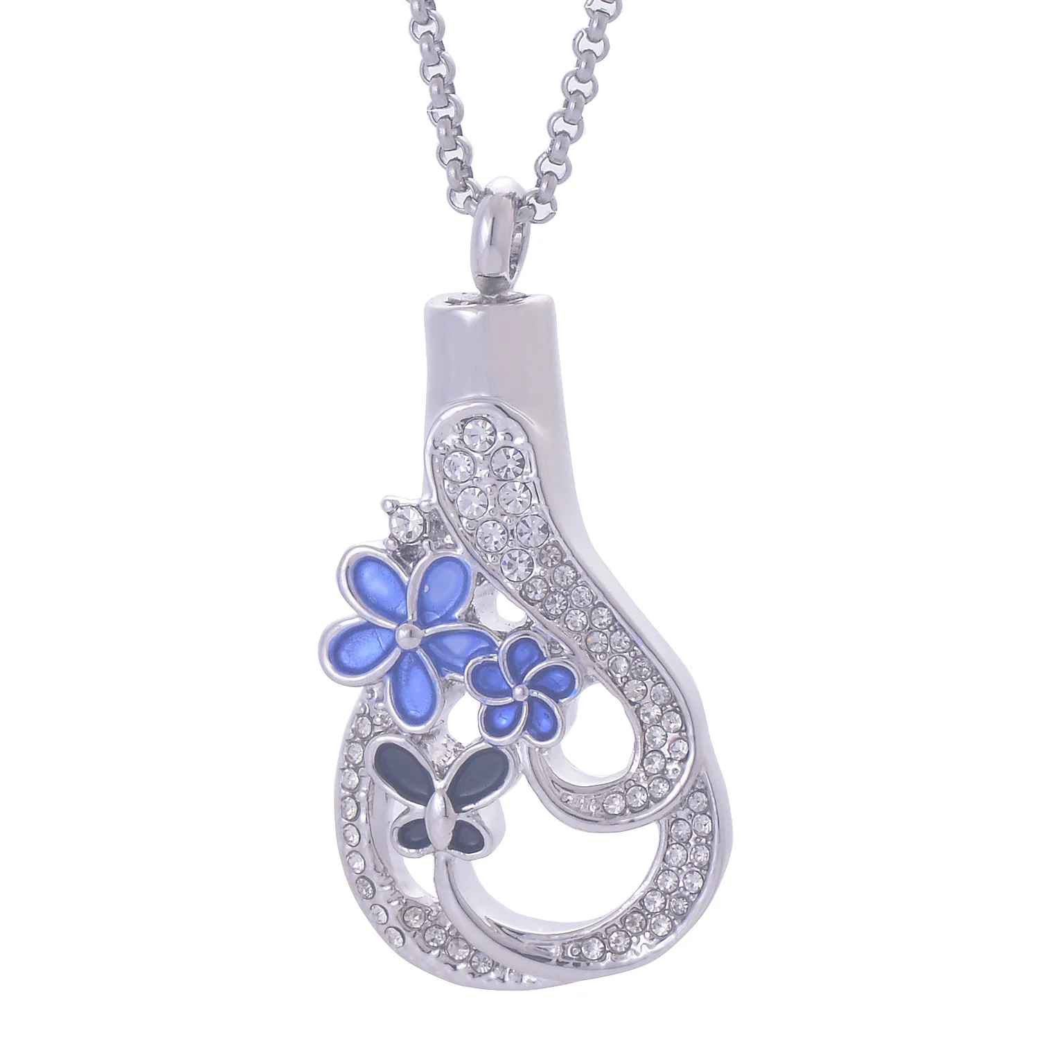 Drop shaped stainless steel diamond with flower pendant commemorative ashes Necklace funeral jewelry lady
Drop shaped stainless steel diamond with flower pendant commemorative ashes Necklace funeral jewelry lady