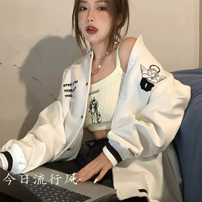 American Angel Baseball Uniform Men Women Trend Spring Autumn Streetwear Nice Lovers Hip Hop Oversize all-match Street Jackets
American Angel Baseball Uniform Men Women Trend Spring Autumn Streetwear Nice Lovers Hip Hop Oversize all-match Street Jackets