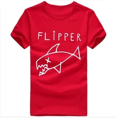 Флиппер рыба "музыкальная рок группа футболки для мужчин 100% хлопковая футболка