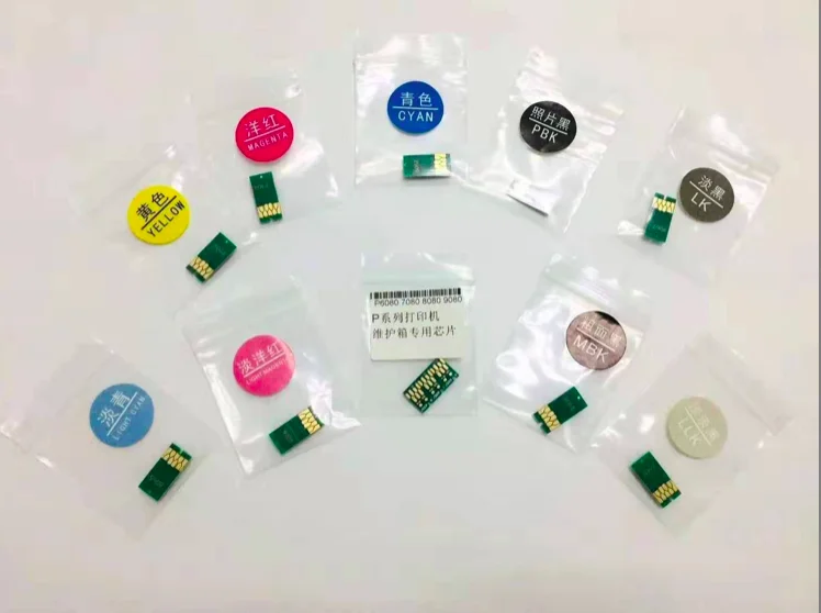 Suitable for Epson P6080/7080/8080 refillable cartridges cartridge chip disposable chip 9 colors one times
Suitable for Epson P6080/7080/8080 refillable cartridges cartridge chip disposable chip 9 colors one times
