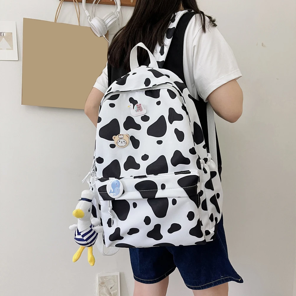 Casual Nylon Preppy Style Students School Shoulder Bags Fashion Cow Spots Printing Women Travel Backpack Large Capacity Handbags
Casual Nylon Preppy Style Students School Shoulder Bags Fashion Cow Spots Printing Women Travel Backpack Large Capacity Handbags
