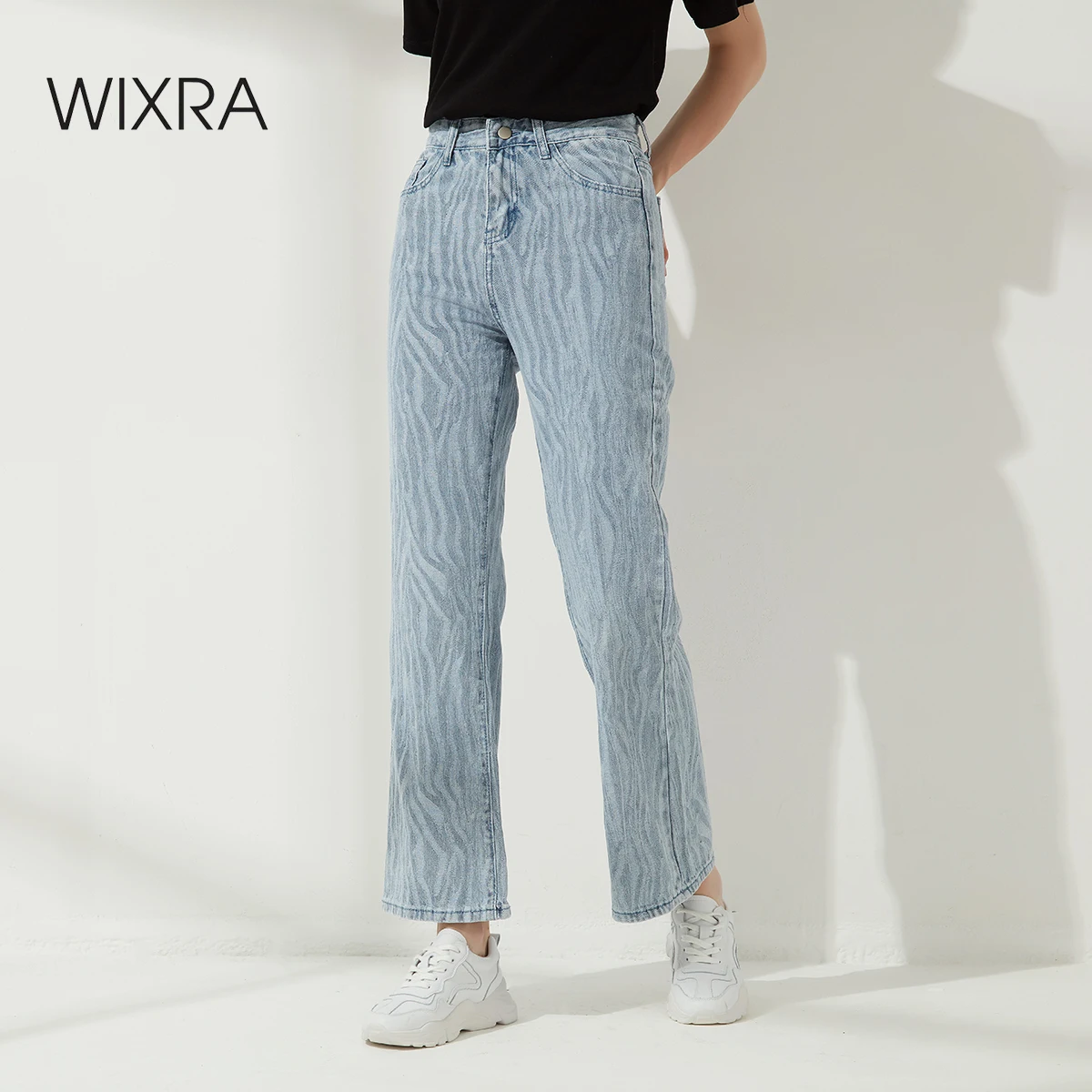 Женские джинсы с широкими штанинами Wixra, свободные прямые повседневные брюки на молнии на пуговицах в полную длину, с карманами, 2021
Женские джинсы с широкими штанинами Wixra, свободные прямые повседневные брюки на молнии на пуговицах в полную длину, с карманами, 2021
