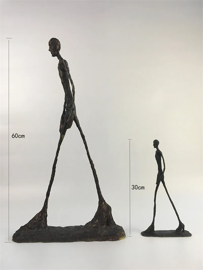 

Giacometti Hot Handmade Crafts Brass Character Statue Walking Man Person Lone Walker Sculpture Home Decoration Office Decor