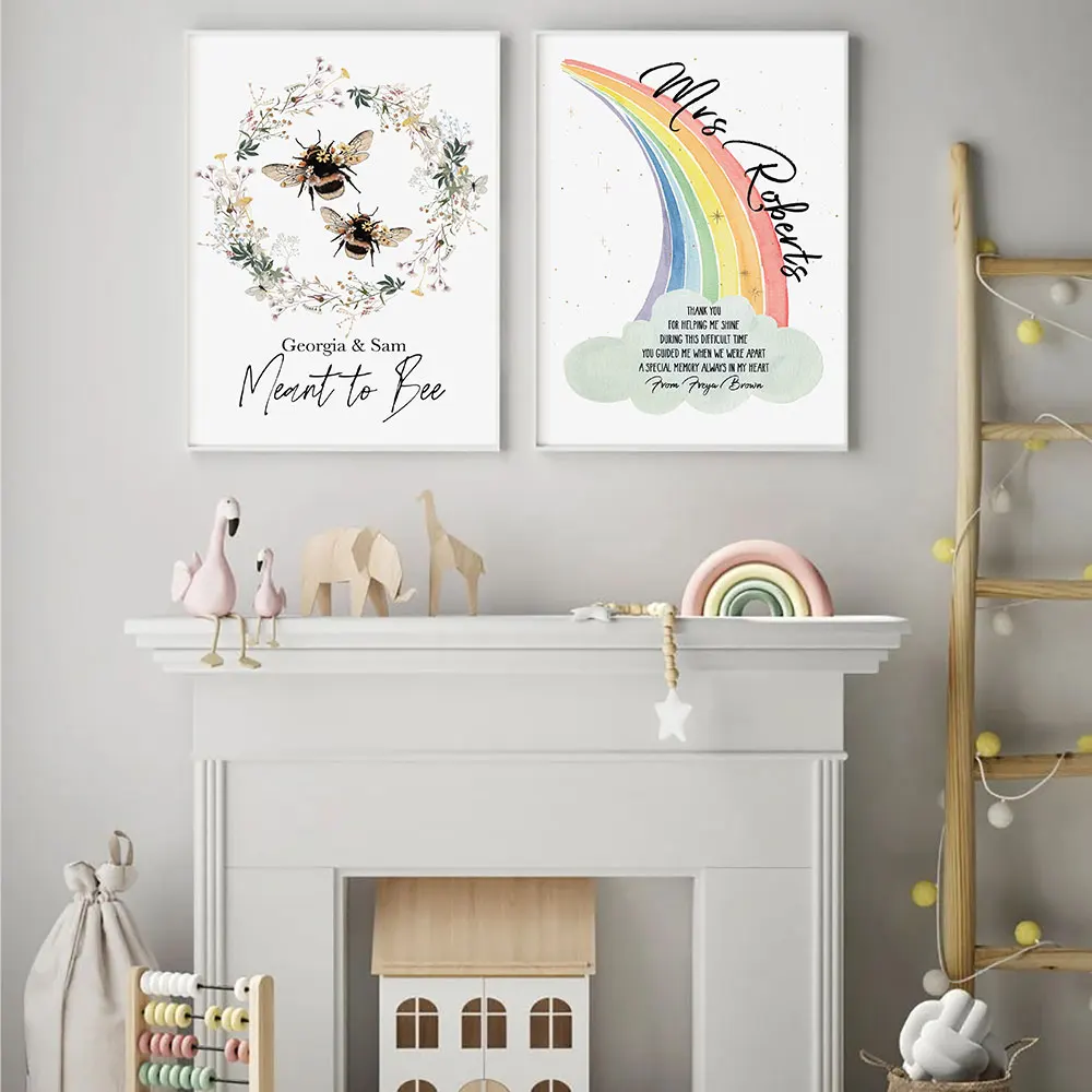 Personalised Couple Bee Poster Be Happy Art Print Rainbow Canvas Painting Modern Quote Wall Picture Bedroom Decor Teacher Gift
Personalised Couple Bee Poster Be Happy Art Print Rainbow Canvas Painting Modern Quote Wall Picture Bedroom Decor Teacher Gift