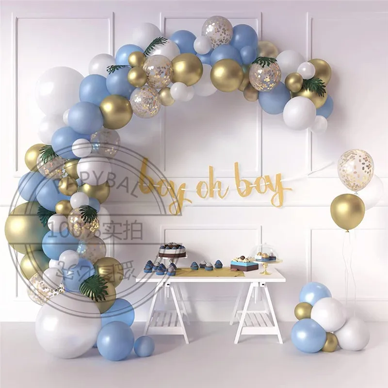 97pcs White Blue Balloon Arch Garland Kit Palm Leaf Chrome Gold Balloon For Wedding Party Birthday Decoration Globos Supplies
97pcs White Blue Balloon Arch Garland Kit Palm Leaf Chrome Gold Balloon For Wedding Party Birthday Decoration Globos Supplies
