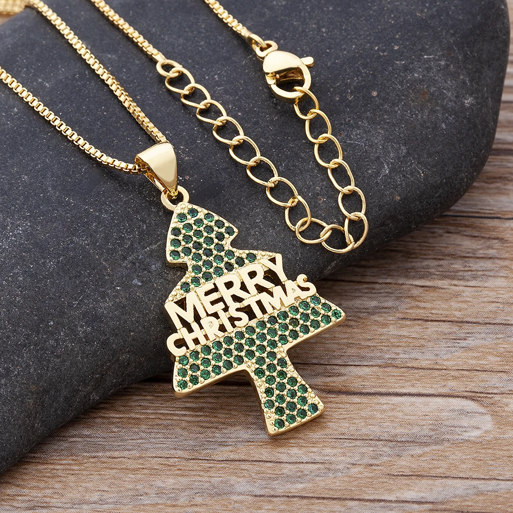 New Design Christmas Gift Series Christmas Tree Bell Elk Pendant Gold Chain Necklace For Women Kids Copper CZ Exquisite Jewelry
New Design Christmas Gift Series Christmas Tree Bell Elk Pendant Gold Chain Necklace For Women Kids Copper CZ Exquisite Jewelry