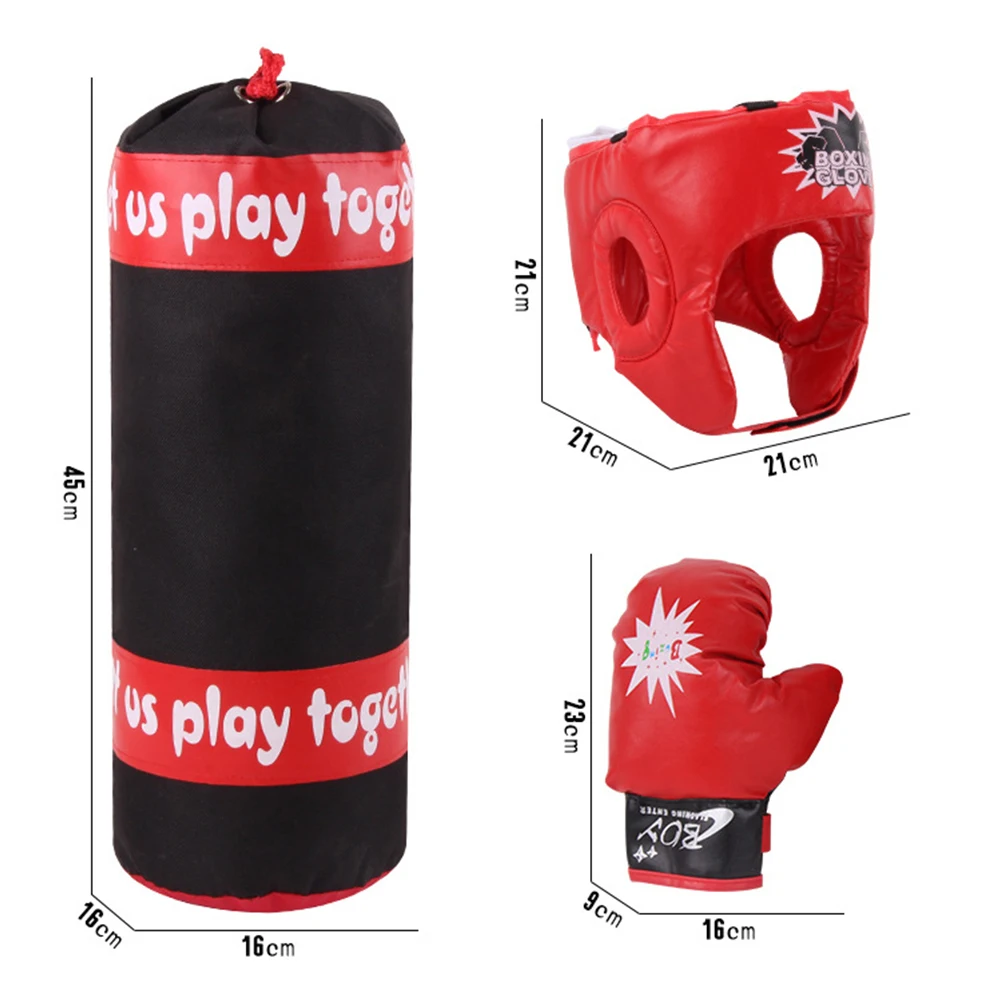 Kids Hanging Fight Training Boxing Sandbag Gloves Helmet Children Punching Bag Set Kids Training Sports Fitness Guards Set
Kids Hanging Fight Training Boxing Sandbag Gloves Helmet Children Punching Bag Set Kids Training Sports Fitness Guards Set