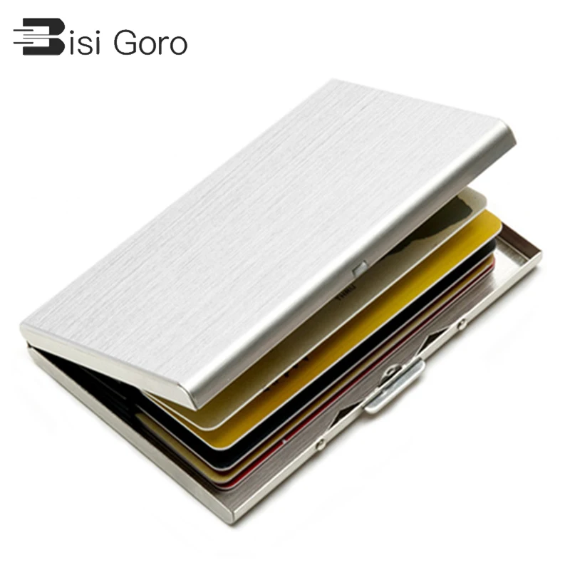 BISI GORO Silver Credit Card Holder Black Wallets Metal Fashion ID Holders for Men and Women Business Creative Multi Purses 2021
BISI GORO Silver Credit Card Holder Black Wallets Metal Fashion ID Holders for Men and Women Business Creative Multi Purses 2021