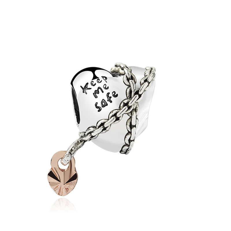 

Оригинальный сплав бисера Роза держать меня в безопасности прикованное сердце Шарм Fit браслет ожерелье DIY женщин ювелирные изделия