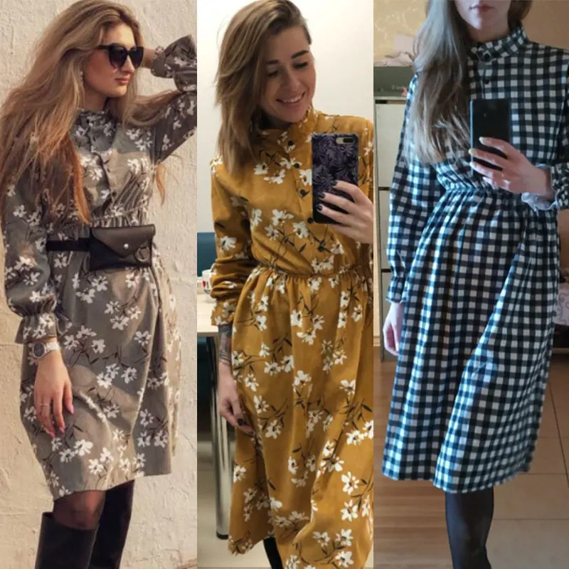 2021 Autumn Winter Women Corduroy Dresses Casual Long Sleeve High Elastic Waist Flower Print Party Dress Female Dress Vestidos
2021 Autumn Winter Women Corduroy Dresses Casual Long Sleeve High Elastic Waist Flower Print Party Dress Female Dress Vestidos