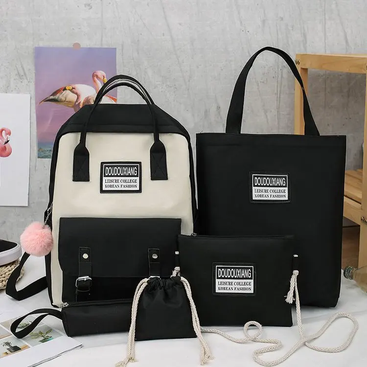 Laamei 5pcs/set Canvas Female Book Bag Backpack Schoolbag School Bag Travel Pack Fashion Tassel Women Teenage Teenagers Girls
Laamei 5pcs/set Canvas Female Book Bag Backpack Schoolbag School Bag Travel Pack Fashion Tassel Women Teenage Teenagers Girls