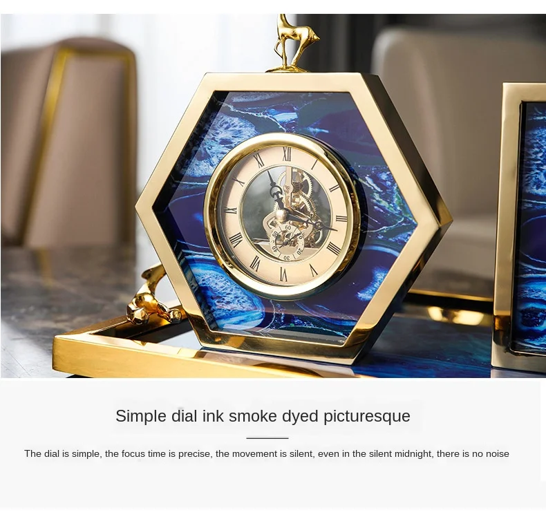 Golden Deer alloy Creative home bedside table clock decorations Model room TV cabinet table clock room decor
Golden Deer alloy Creative home bedside table clock decorations Model room TV cabinet table clock room decor