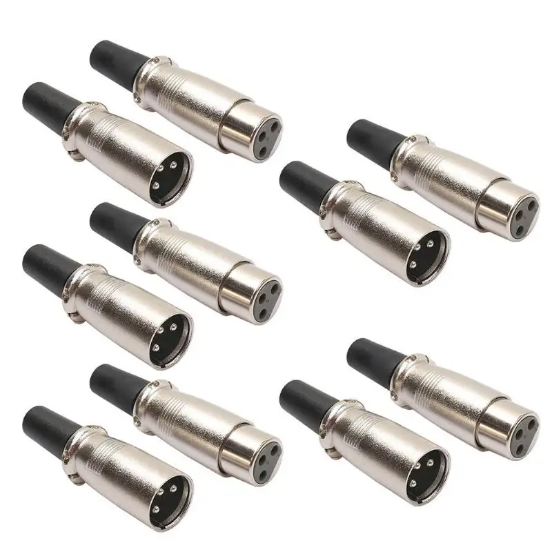 5 пар папа мама 3Pin XLR Jack микрофон аудио разъемы вилки для DIY кабель Разъем набор