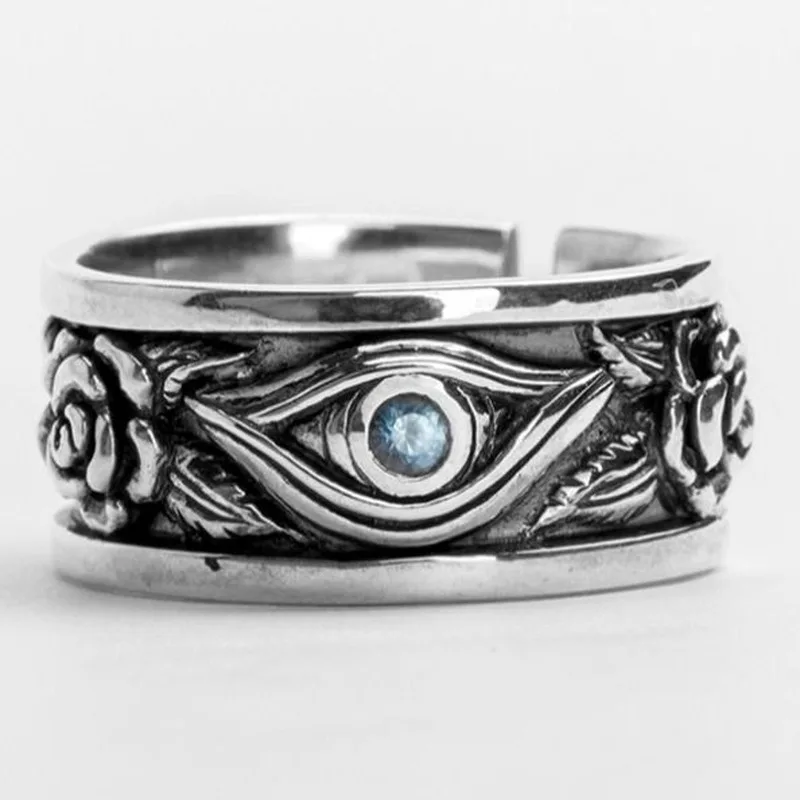 S925 Sterling Silver Men's Ring Hip Hop Horus God's Eye Shape Exaggerated Domineering Cool Open Adjustable Ring
S925 Sterling Silver Men's Ring Hip Hop Horus God's Eye Shape Exaggerated Domineering Cool Open Adjustable Ring