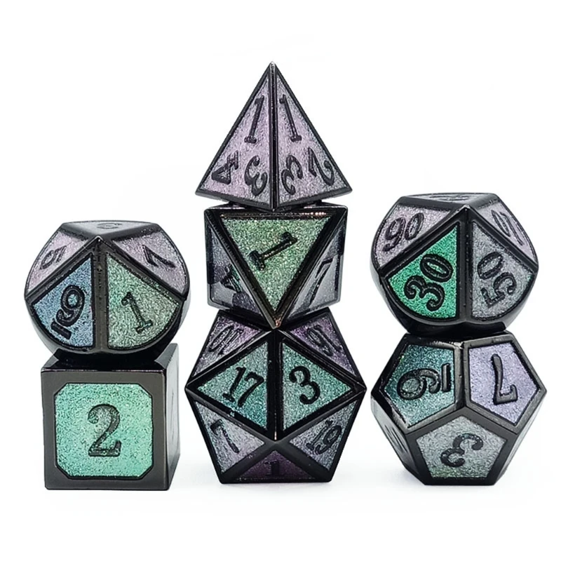 New Metal Dice Set RPG Board Games D4 D6 D8 D10 D% D12 D20 Color Changing Dice U2JB
New Metal Dice Set RPG Board Games D4 D6 D8 D10 D% D12 D20 Color Changing Dice U2JB
