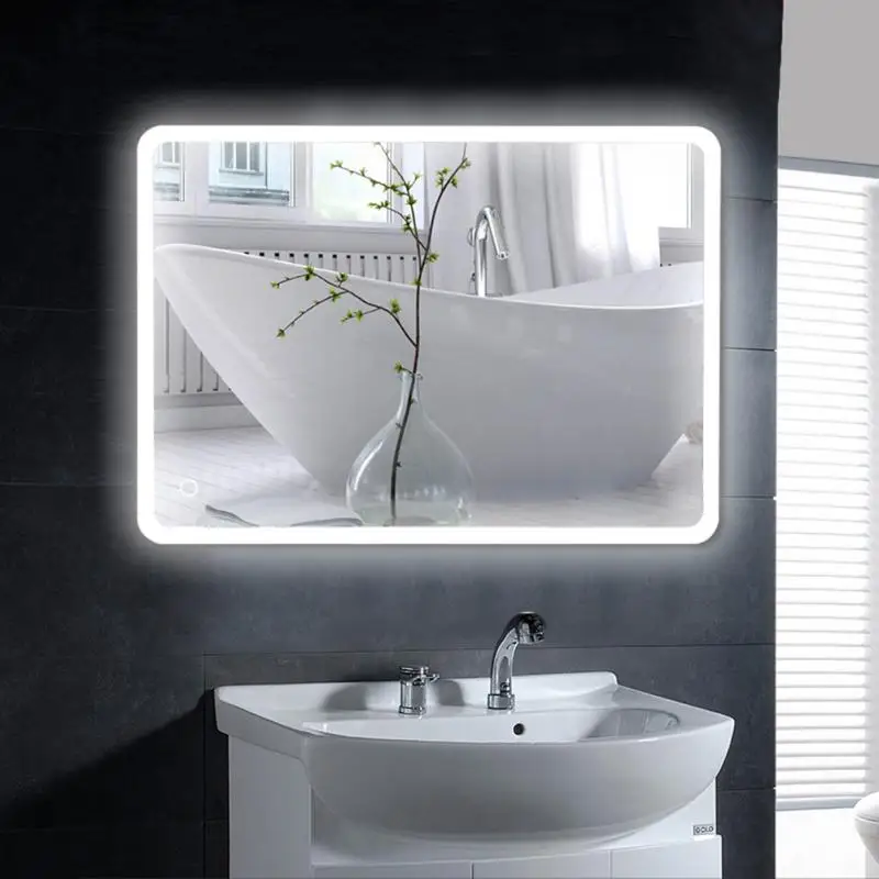 Bathroom Mirror Smart Rectangular Round Corner Wall-mounted Beauty Makeup LED Copper-free Mercury Bathroom Mirror Cool White Hwc 
Bathroom Mirror Smart Rectangular Round Corner Wall-mounted Beauty Makeup LED Copper-free Mercury Bathroom Mirror Cool White Hwc