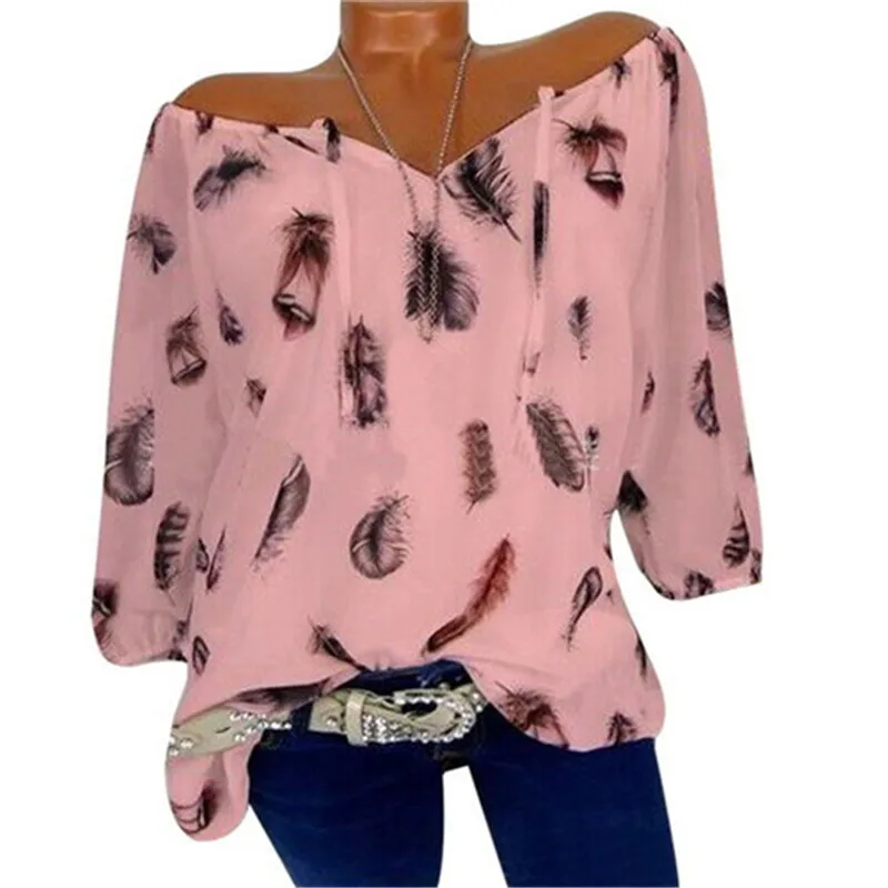 Sexy V-neck Women Chiffon Shirts Tops Long Sleeve Tunic Blouse Casual Female leaves Print Shirt Plus Size Women Blouses 4 Colors
Sexy V-neck Women Chiffon Shirts Tops Long Sleeve Tunic Blouse Casual Female leaves Print Shirt Plus Size Women Blouses 4 Colors