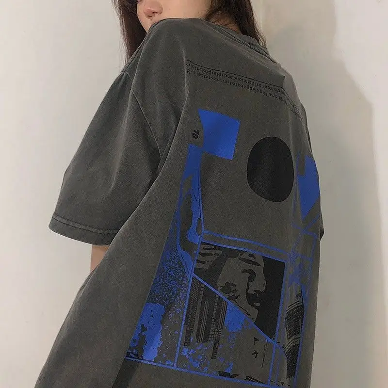 Vintage printed T-shirt women oversized short-sleeved tops 2022 spring summer new korean fashion high street hip-hop T-shirts
Vintage printed T-shirt women oversized short-sleeved tops 2022 spring summer new korean fashion high street hip-hop T-shirts