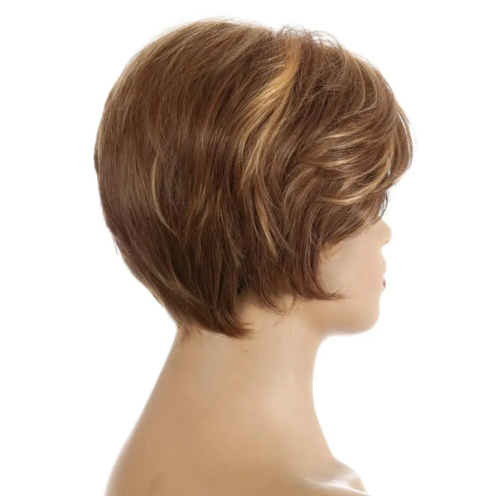DAN BO Brown Light Gold Natural Short Hair Lady Wig Mixed No Glue Cosplay Party Replacement Wig Female High Density
DAN BO Brown Light Gold Natural Short Hair Lady Wig Mixed No Glue Cosplay Party Replacement Wig Female High Density