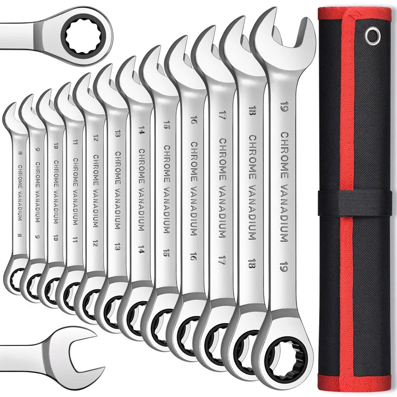 Key Ratchet Wrench Set 72 Tooth Gear Ring Torque Socket Wrench Set Metric Combination Ratchet Spanners Set Car Repair Tools 
Key Ratchet Wrench Set 72 Tooth Gear Ring Torque Socket Wrench Set Metric Combination Ratchet Spanners Set Car Repair Tools