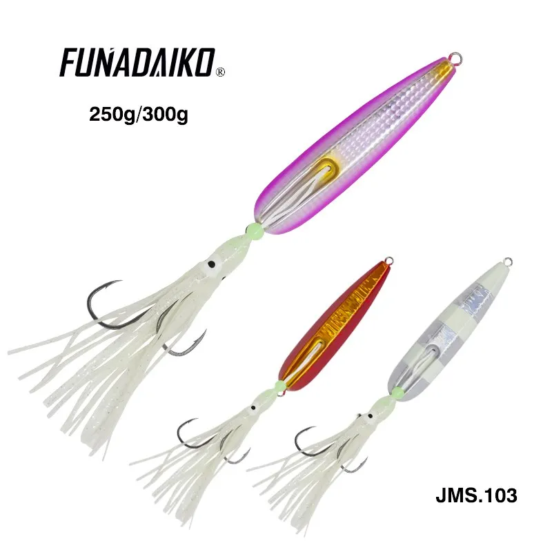 

FUNADAIKO Bottomship Inchiku 250g 300g Squid Octopus Lure Metal Slow Jig Head Skirts Hook Sinking Saltwater Fishing Marlin Lure