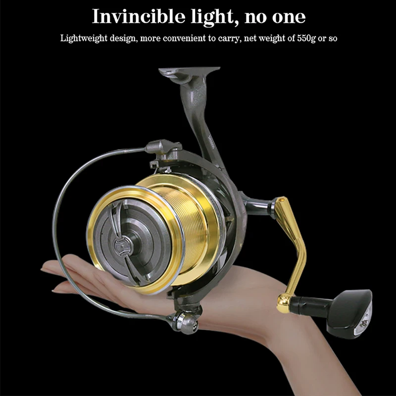 DEUKIO Double Spool Spinning Reel SH8000 10000 12000 Gear Ratio 4.7:1 Reels Carp Saltwater Reel Metal Spool Spinning Wheel