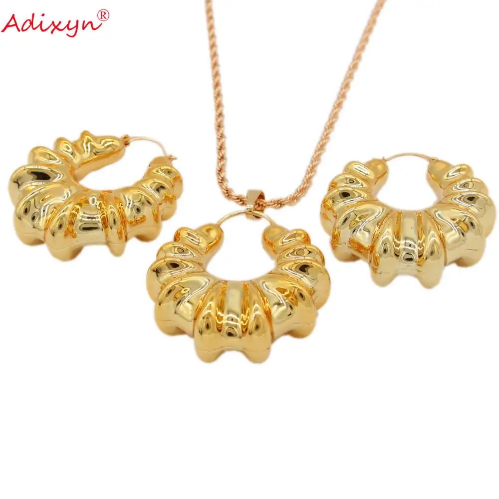 Adixyn Rose Gold Color Earrings/Pendant/Necklace Jewelry Sets Ethiopian/India/Nigerian For Women/Girls N031914 
Adixyn Rose Gold Color Earrings/Pendant/Necklace Jewelry Sets Ethiopian/India/Nigerian For Women/Girls N031914