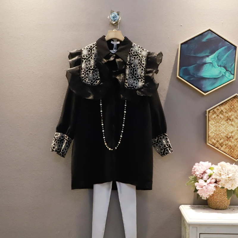 Женское жаккардовое платье-рубашка, черное платье-миди из органзы с оборками, длинным рукавом и шалью, осень 2021
Женское жаккардовое платье-рубашка, черное платье-миди из органзы с оборками, длинным рукавом и шалью, осень 2021