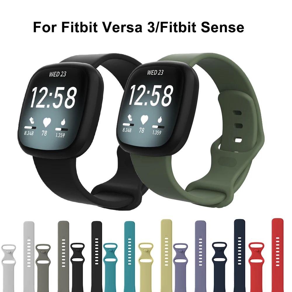 Силиконовый ремешок для Fitbit Versa 3 Смарт-часы двойной-Buck водонепроницаемый