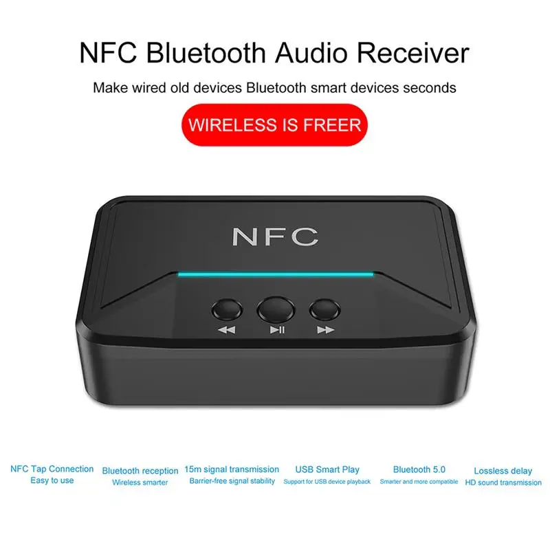 Receiver Bluetooth 5.0 3.5mm AUX RCA Adapter Wireless Stereo Audio Receiver for Car Speaker
Receiver Bluetooth 5.0 3.5mm AUX RCA Adapter Wireless Stereo Audio Receiver for Car Speaker