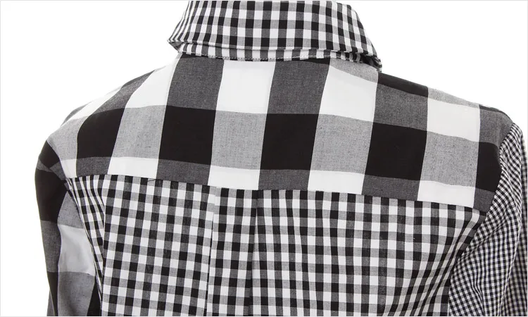 South Korea 2021 new women's wear asymmetric Plaid Long Sleeve Shirt