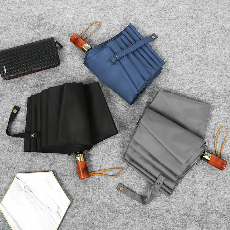 Retro Wooden Umbrella Men Business Style 10Ribs Strong WindResistant 3 Folding Umbrella Rain Business Male Quality Parasol
Retro Wooden Umbrella Men Business Style 10Ribs Strong WindResistant 3 Folding Umbrella Rain Business Male Quality Parasol