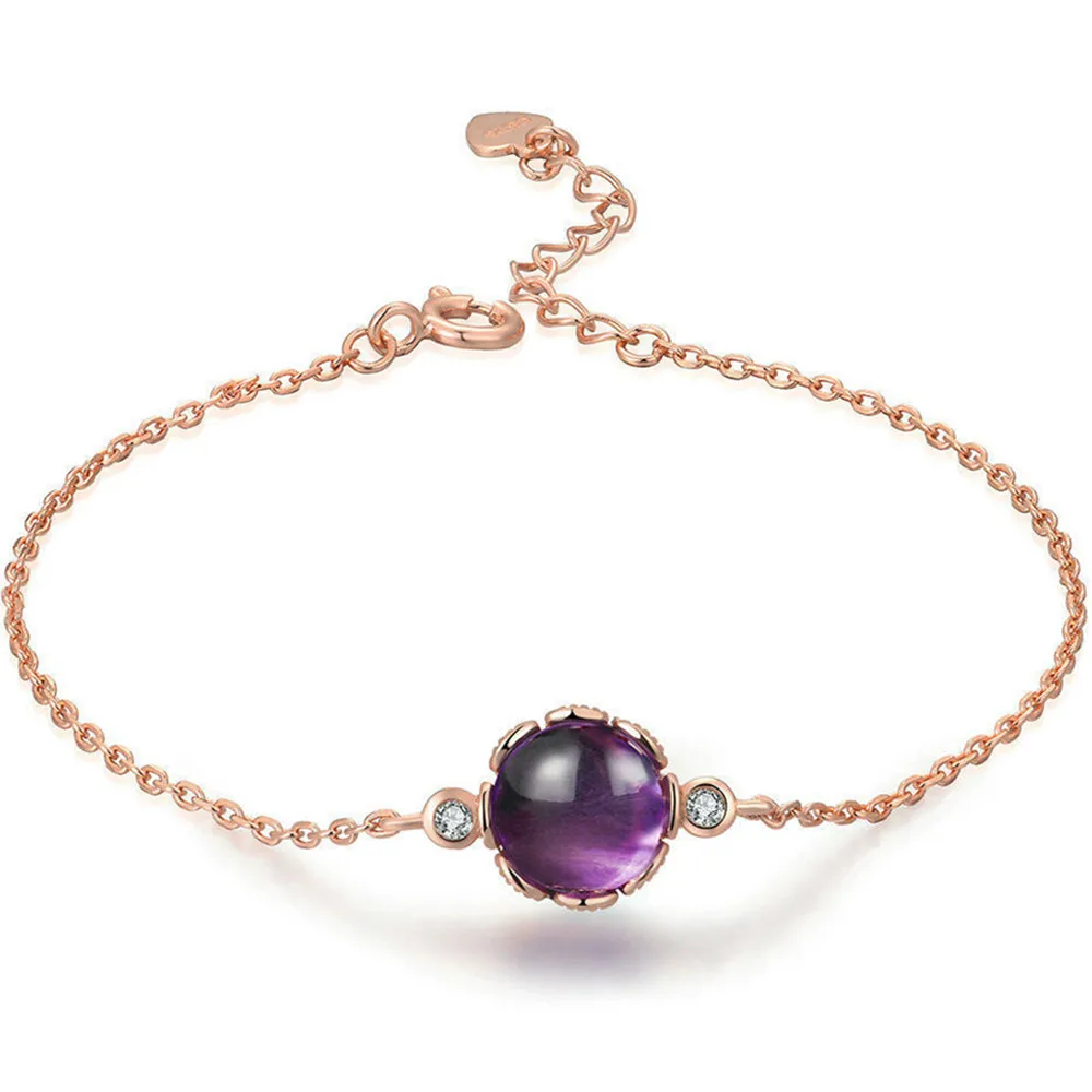 Rose gold color s925 Amethyst crystal gemstones chain bracelets for women femme fashion zircon diamond jewelry bijoux gift girl
Rose gold color s925 Amethyst crystal gemstones chain bracelets for women femme fashion zircon diamond jewelry bijoux gift girl