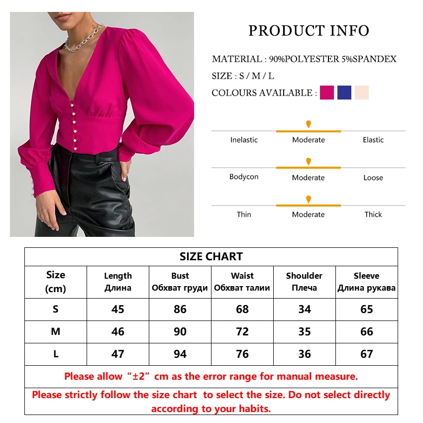 Clacive Sexy V-Neck Pink Women Shirt 2021 Autumn Long Sleeve Fashion Blouse Casual Slim Single-Breasted Blue Blouses And Shirts 
Clacive Sexy V-Neck Pink Women Shirt 2021 Autumn Long Sleeve Fashion Blouse Casual Slim Single-Breasted Blue Blouses And Shirts