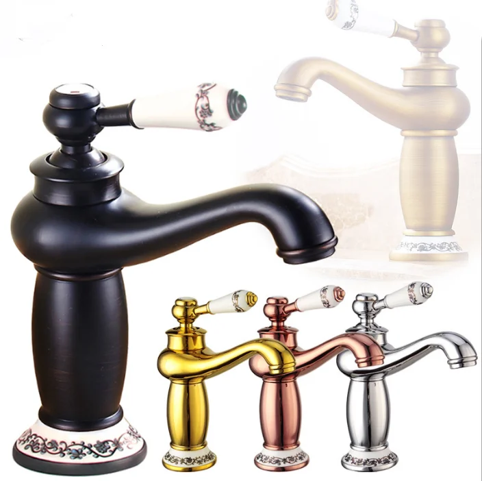 European Brass Gold Faucet Hot and Cold Water Basin Tap Antique Single Hole Basin Washbasin Retro Tap
European Brass Gold Faucet Hot and Cold Water Basin Tap Antique Single Hole Basin Washbasin Retro Tap