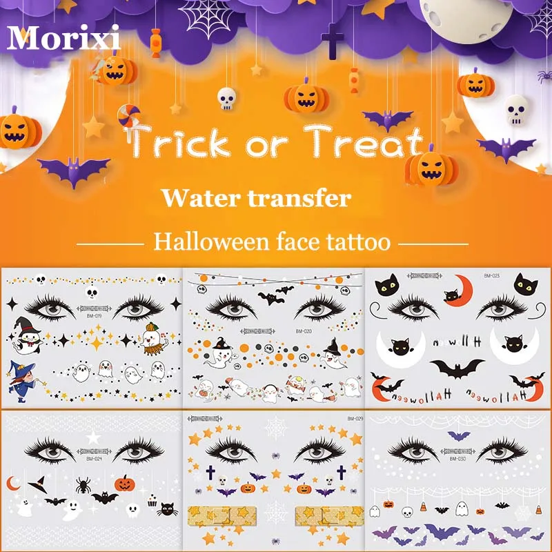 Morixi Halloween tattoo sticker for kids party face body makeup 12 colors water transfer printing temporary tattoo RA083
Morixi Halloween tattoo sticker for kids party face body makeup 12 colors water transfer printing temporary tattoo RA083