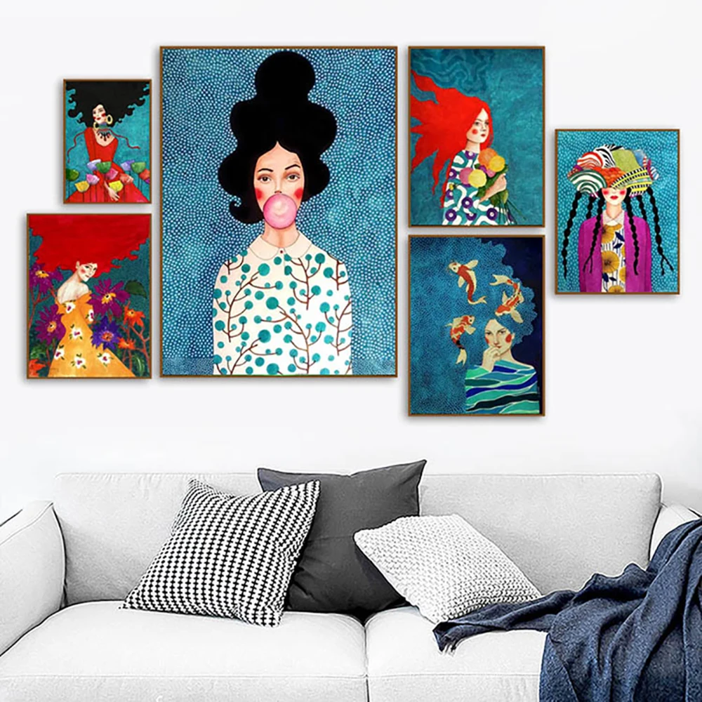 Nordic Scandinavian Women Abstract Colorful Hair Girl Poster Fashion Wall Art Prints Picture for Living Room Home Decor
Nordic Scandinavian Women Abstract Colorful Hair Girl Poster Fashion Wall Art Prints Picture for Living Room Home Decor