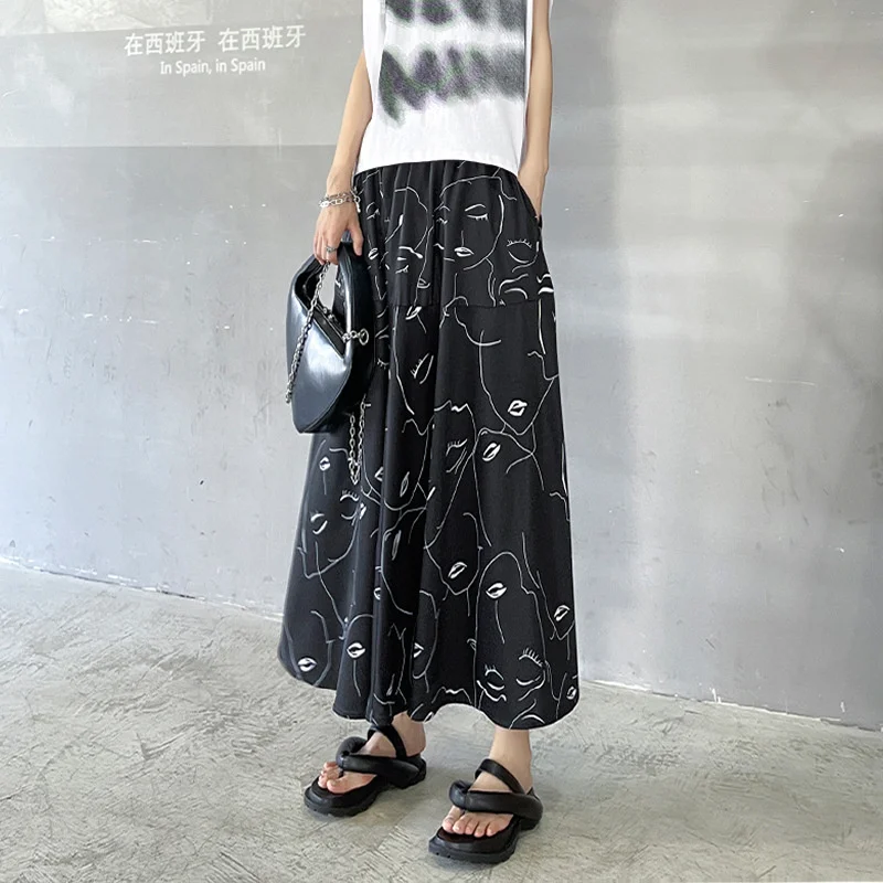 QING MO 2021 Summer Casual Style Women Half-length Skirt High-waisted Slim-fit Portrait Printed A-line Skirt White Black ZWL017
QING MO 2021 Summer Casual Style Women Half-length Skirt High-waisted Slim-fit Portrait Printed A-line Skirt White Black ZWL017