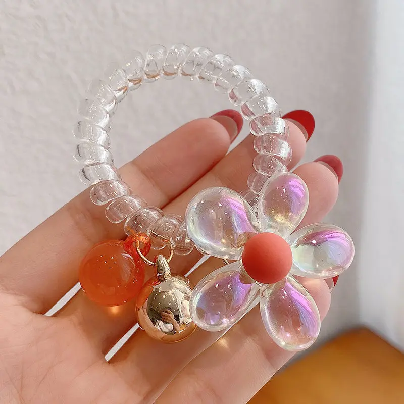 New Korea Transparent Flower Telephone Line for women Elastic Female Tie Rope Elastic Hair Ring ladies hair accessories
New Korea Transparent Flower Telephone Line for women Elastic Female Tie Rope Elastic Hair Ring ladies hair accessories