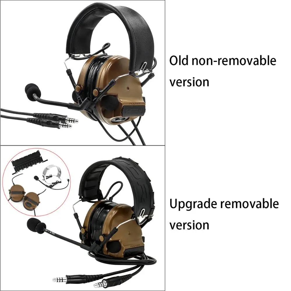 TAC-SKY COMTAC III double pass silicone earmuff version military noise reduction pickup tactical headset and K plug U94 PTT
TAC-SKY COMTAC III double pass silicone earmuff version military noise reduction pickup tactical headset and K plug U94 PTT