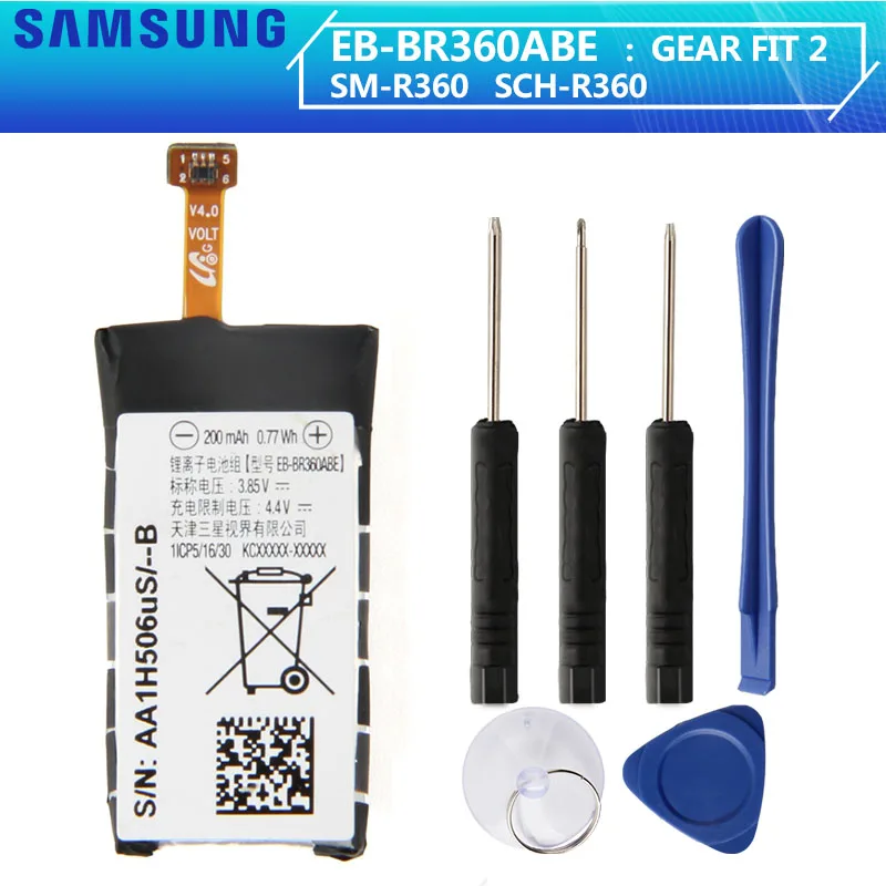 SAMSUNG оригинальный EB BR360ABE батареи для Samsung Gear Fit2 Fit 2 R360 SM SCH 200 мАч запасная