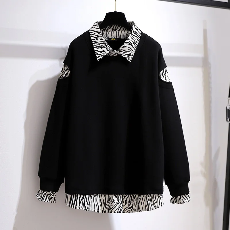 Xl-5xl Plus Size Fashion Long Top Loose and Thin Fake Two-piece Sweater 2021 New Large Wear
Xl-5xl Plus Size Fashion Long Top Loose and Thin Fake Two-piece Sweater 2021 New Large Wear