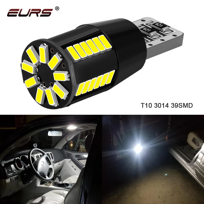 10PCS T10 W5W Super Bright LED Car Parking Lights White 3014 39smd Auto Wedge Turn Side Bulbs Car Interior Reading Dome Lamp 12V
10PCS T10 W5W Super Bright LED Car Parking Lights White 3014 39smd Auto Wedge Turn Side Bulbs Car Interior Reading Dome Lamp 12V