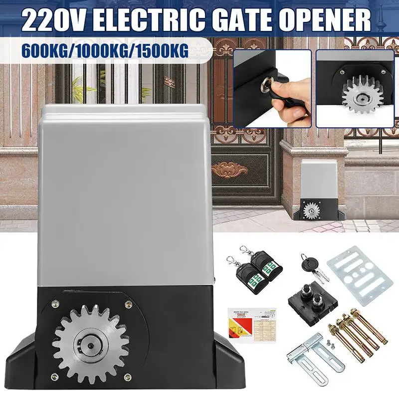 1500kg Automatic Sliding Gate Opener Sliding Door Motor With 2 Sets Control Switch Heavy Duty Electric Equipment
1500kg Automatic Sliding Gate Opener Sliding Door Motor With 2 Sets Control Switch Heavy Duty Electric Equipment