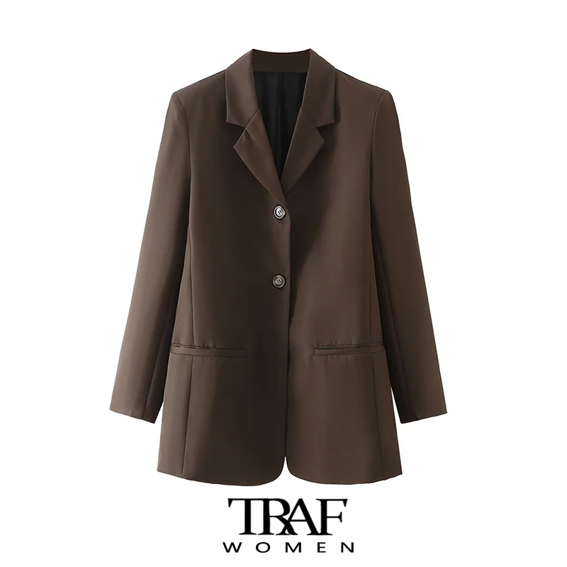 TRAF Women Fashion Office Wear Single Breasted Blazer Coat Vintage Long Sleeve Welt Pockets Female Outerwear Chic Veste
TRAF Women Fashion Office Wear Single Breasted Blazer Coat Vintage Long Sleeve Welt Pockets Female Outerwear Chic Veste